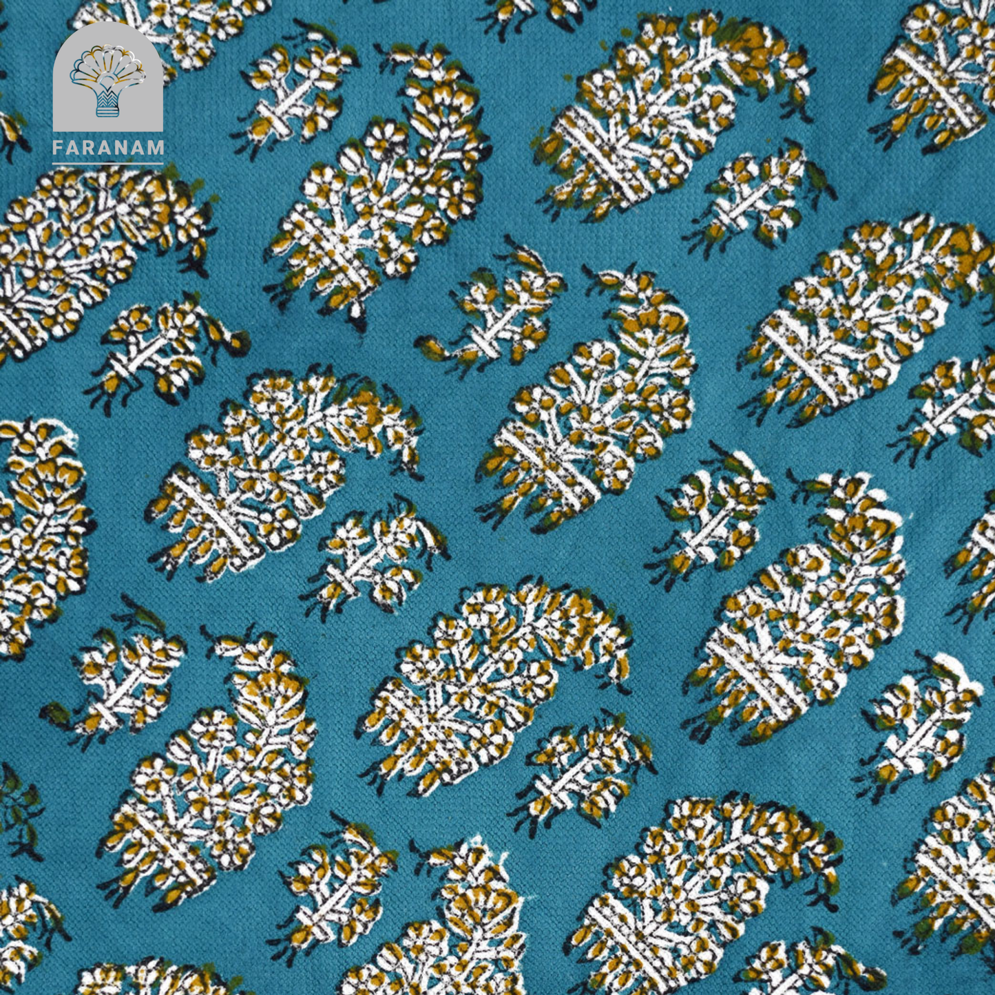 Emerald Ghalamkar Block-Printed Cotton Tablecloth