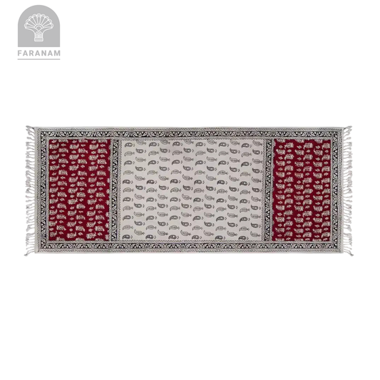 Dual Harmony Runner, Block-Printed Cotton Tablecloth