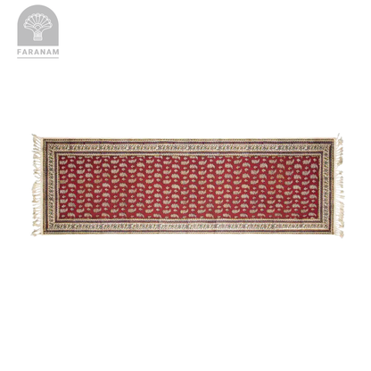 Red Ruby Runner - Block-Printed Cotton Tablecloth