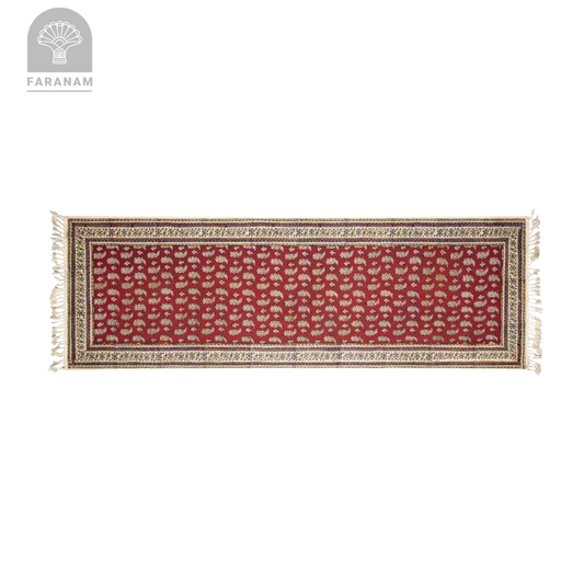 Red Ruby Runner - Block-Printed Cotton Tablecloth