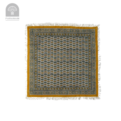 Saffron Leaf Square Hand-printed tablecloth
