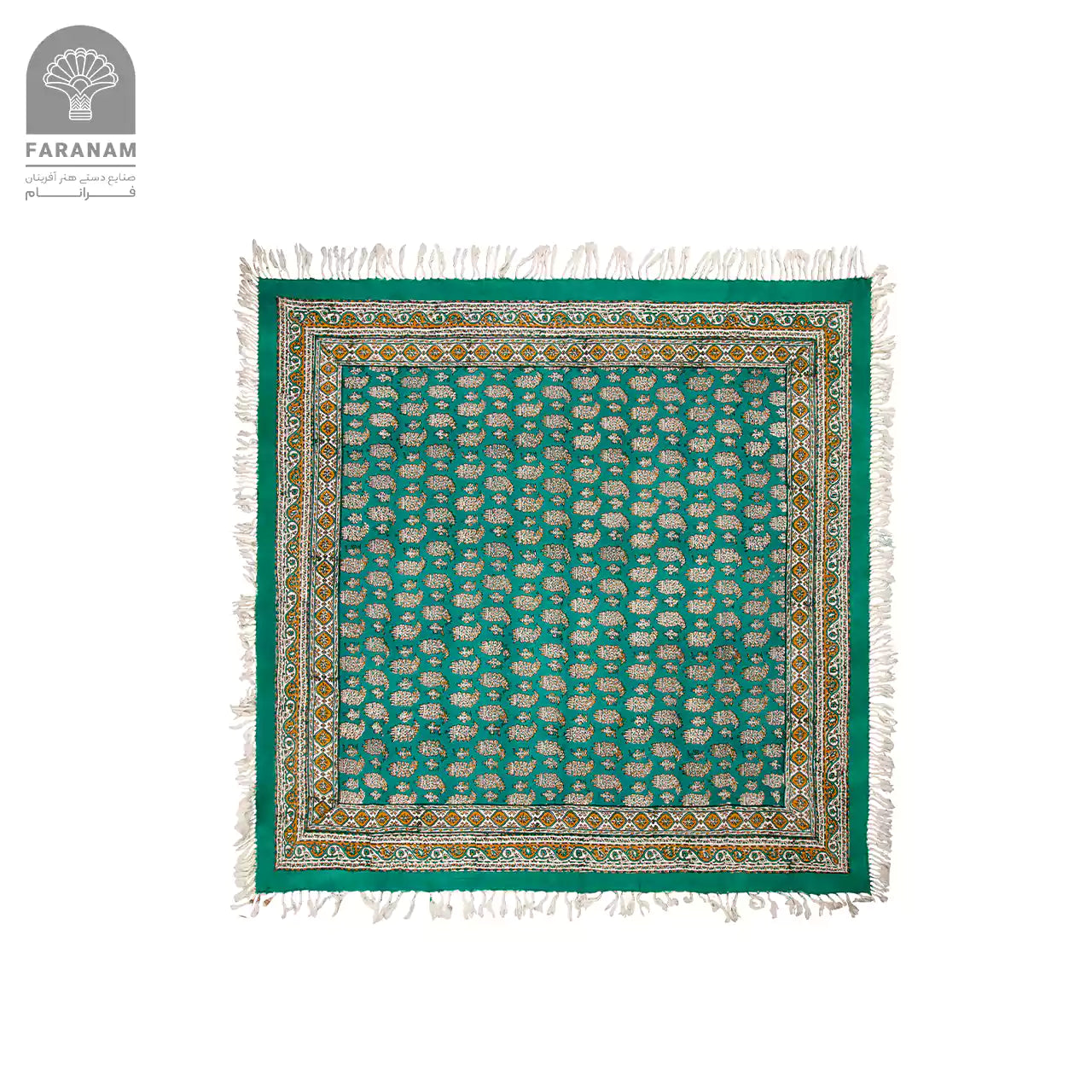 Emerald Ghalamkar Block-Printed Cotton Tablecloth